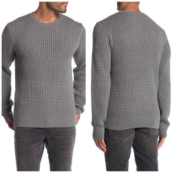 All Saints Errg Waffle Knit Gray 